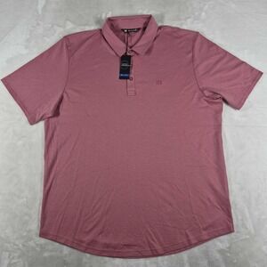 Travis Mathew Polo Shirt Men's 2XL XXL Pink Pima Cotton Golf Performance NWT